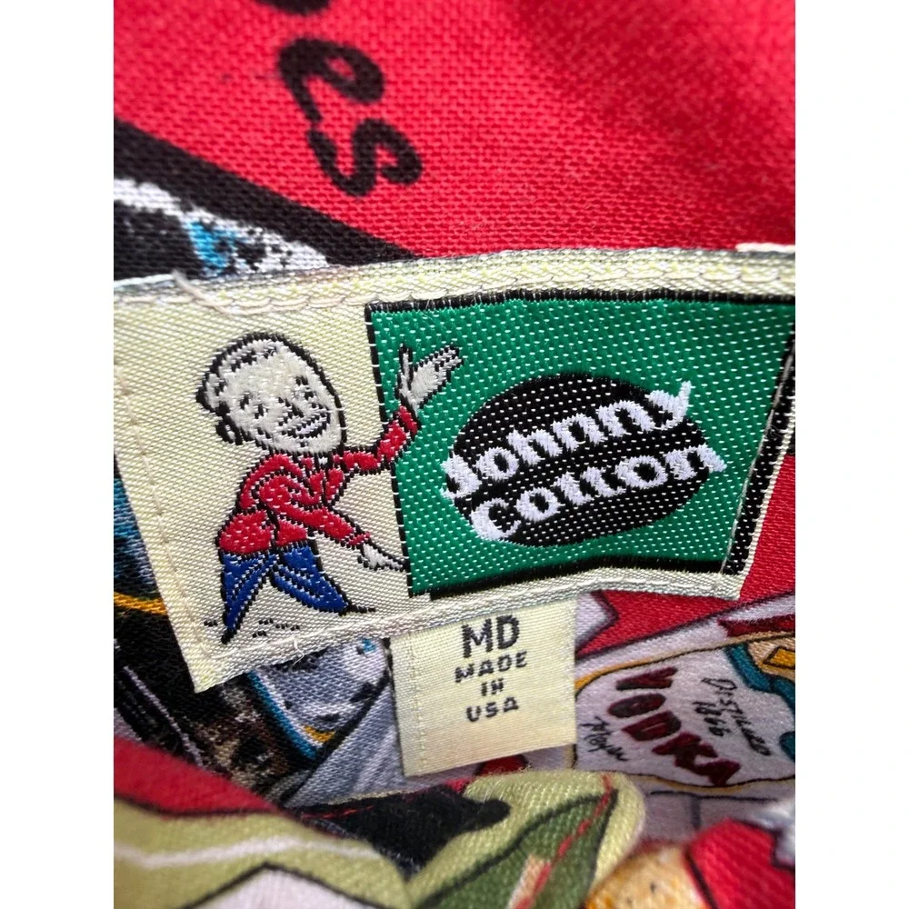 Johnny Cotton Mens Martini Shaken Not Stirred Novelty Shirt Red Med Made in USA - Picture 2 of 3